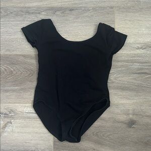 Black Short Sleeve dance leotard